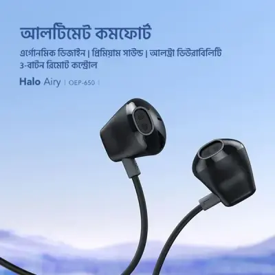 Oraimo Halo Airy Type-C Half In-ear Wired Headphones