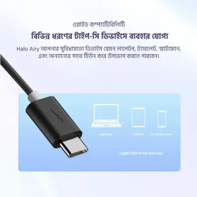 Oraimo Halo Airy Type-C Half In-ear Wired Headphones